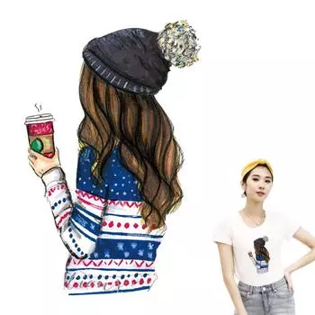 Наклейки на одежду для девочек, нашивки с утюгом на теплопередаче, моющиеся нашивки уровня для футболки, джинсов, сделай сам, сделай сам 4.5x7cm