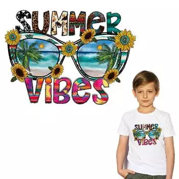 Наклейки на одежду, летние очки, наклейки для одежды, футболки, толстовки с капюшоном Parches, термопресс, аппликация, «сделай сам», железные нашивки