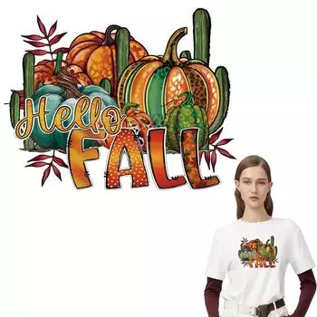 Наклейки на одежду Осень Тыква Виниловые толстовки Топы DIY A-Level Моющиеся термонаклейки На одежду Горячая Распродажа