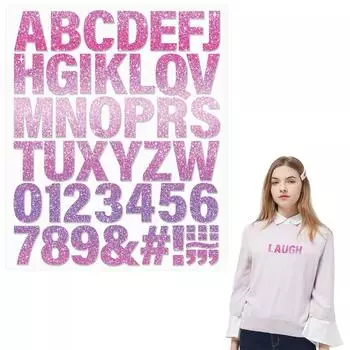 Наклейки на одежду розового цвета с буквами алфавита AZ 0-9 футболки толстовки с капюшоном термопрессовые аппликации наклейки для одежды своими руками термопереносы