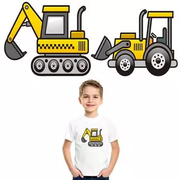 Наклейки на одежду с изображением грузовика из мультфильма, принадлежности для рукоделия, джинсы в полоску, наклейка на аксессуары «сделай сам», термопресс, аппликация, модная утюжковая нашивка