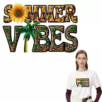 Наклейки на одежду Summer Vibes Diy футболка Parches Ropa наклейки для одежды толстовки термопресс аппликация утюг на заплатке
