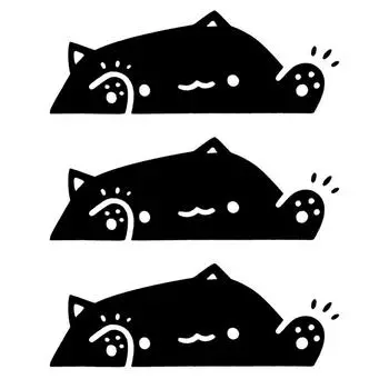 Наклейки на окна автомобиля с изображением кота, мультяшные наклейки на окна и стены для автомобиля, наклейки на бампер, наклейки на автомобиль, наклейки на стену и окно белый