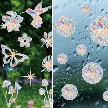 Наклейки на окна «Ловец солнца», бабочка, окрашенная радужной призмой, стеклянная наклейка для украшения детской спальни на Рождество, Новый год