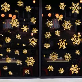 Наклейки на окна, модные привлекательные наклейки на окна из ПВХ, статические наклейки на окна, праздничный сезон, рождественские украшения 4 серебряный