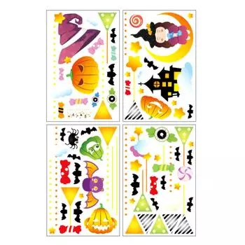 Наклейки на окна на Хэллоуин Наклейки на окна на Хэллоуин для украшения вечеринки в честь Хэллоуина Стекло Windom Внутренний и наружный домашний декор One Size