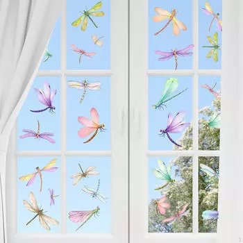 Наклейки на окна, настенные стрекозы, креативные художественные наклейки для детской спальни, телевизора