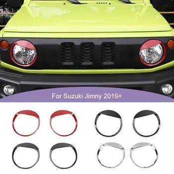 Наклейки на переднюю фару автомобиля для Suzuki Jimny 2019, автомобильные аксессуары Carbon Fiber Black