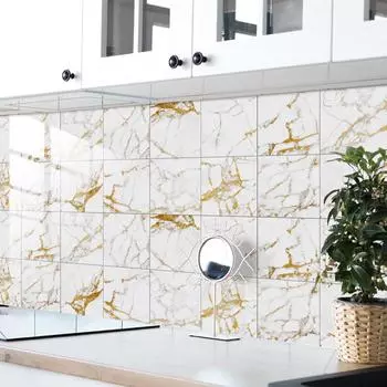 Наклейки на пол из ПВХ-плитки, водонепроницаемые настенные наклейки, самоклеящиеся, маслостойкие, 15*15 см, 20*20 см, наклейки для декора кухни 15X15cm