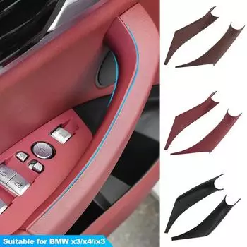 Наклейки на ручки дверей салона автомобиля, автомобильные ручки дверей салона автомобиля, ABS, левая и правая защитная крышка для BMW X3 ix3 X4 2018-2024
