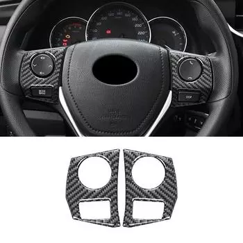 Наклейки на руль автомобиля из углеродного волокна, кнопки, наклейки на рамку для Toyota Corolla 2014-Авто интерьер чёрный