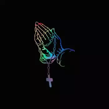 Наклейки на салон автомобиля Цветные автомобильные молитвенные жесты лазерные наклейки Бог Иисус Христос Модные декоративные наклейки для кузова автомобиля чёрный