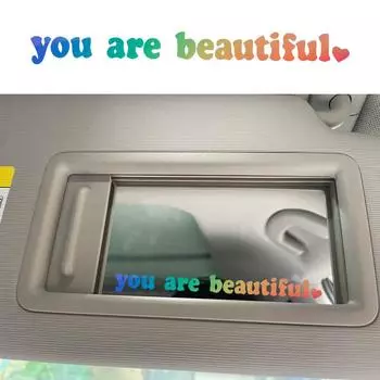 Наклейки на салон автомобиля, текстовые наклейки, вы выглядите красиво, украшение интерьера, зеркала заднего вида, модные наклейки, креативный ПВХ 10x1cm
