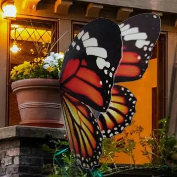 Наклейки на стену 3D трехмерный эффект ПВХ наклейки большого размера с цветами и бабочками