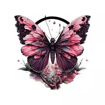 Наклейки на стену «Цветок бабочки» Креативные наклейки на туалет для украшения ванной комнаты Водонепроницаемые наклейки для крышки унитаза 30x30cm разноцветный