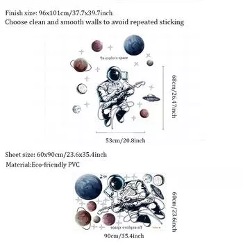 Наклейки на стену детской комнаты с изображением мультфильмов, детский сад, вселенная, звездные обои, аксессуары для ванной комнаты, летчик, астронавт, художественная живопись