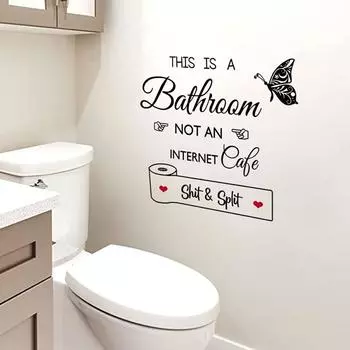 Наклейки на стену с бабочками для ванной комнаты, декоративные наклейки на стену для туалета, самоклеящиеся наклейки на стену разноцветный