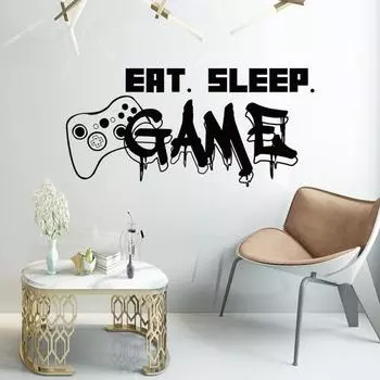 Наклейки на стену с игровой тематикой, самоклеящиеся наклейки на стену из ПВХ с игровым контроллером, наклейка для дома L