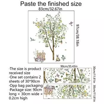 Наклейки на стену с изображением животных в виде лимонного дерева, украшение для гостиной, декор для дома, съемные настенные наклейки для декоративных обоев для комнаты A