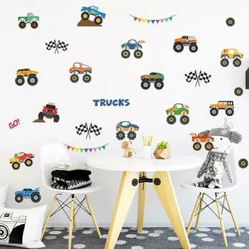 Наклейки на стену с рисунком автомобиля, самоклеящиеся ПВХ, гардеробная, прихожая, наклейка на стену, наклейка для спальни разноцветный