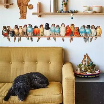 Наклейки на стену с рисунком птицы Изысканные украшения для окон из ПВХ Наклейка на стену Главная