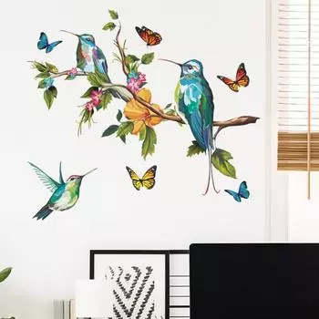 Наклейки на стену с рисунком птицы, съемные наклейки на окна автомобиля из ПВХ для общежития 30*60cm