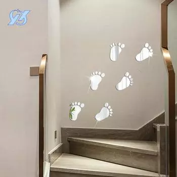 Наклейки на стену самоклеящиеся зеркальные трехмерные акриловые наклейки на стену для гостиной, спальни, детского сада