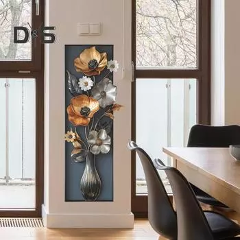 Наклейки на стену в виде цветочной вазы 3D винтажная цветочная наклейка на стену самоклеящаяся водонепроницаемая наклейка на стену для гостиной спальни дивана фон A