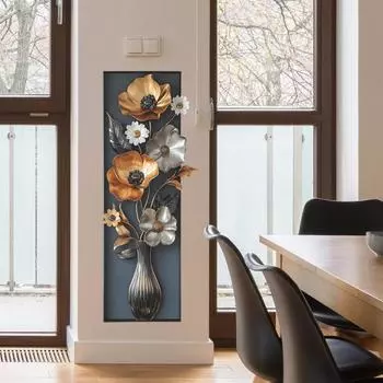 Наклейки на стену в виде цветочной вазы 3D винтажная цветочная наклейка на стену самоклеящаяся водонепроницаемая наклейка на стену для гостиной спальни дивана фон A