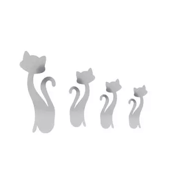 Наклейки на стену в виде зеркала в форме кошки для дома, гостиной, спальни, настенные художественные украшения своими руками, серебро серебряный