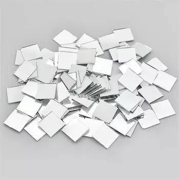 Наклейки на стену Зеркальные наклейки 1,2 мм 100 шт. 10x10 мм DIY Стекло серебряный