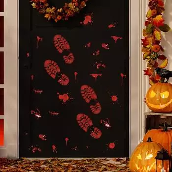 Наклейки на стены Хэллоуина с отпечатками пальцев крови, следы крови, украшения оконных стекол, наклейки на стены 20X30cmX2pcs красный