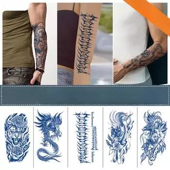 Наклейки на травяные татуировки для мужчин и женщин, полуперманентные, водонепроницаемые, долговечные, интернет-знаменитости, сок, неотражающий цветок, женская татуировка на руку 120*220mm