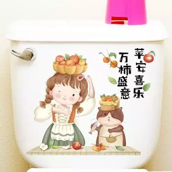 Наклейки на туалет Наклейка на ванную комнату с рисунком из мультфильма