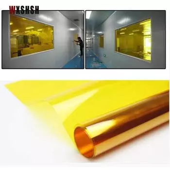 Наклейки на витражное стекло УФ-защита Защита от насекомых Декоративные пленки Взрывобезопасная самоклеящаяся съемная тонировочная пленка Желтая 30x100cm