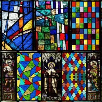 Наклейки на витражные окна, пленка для приватности, церковный стиль, статическое прилипание, декоративные матовые пленки для окон, индивидуальный размер 40x60cm