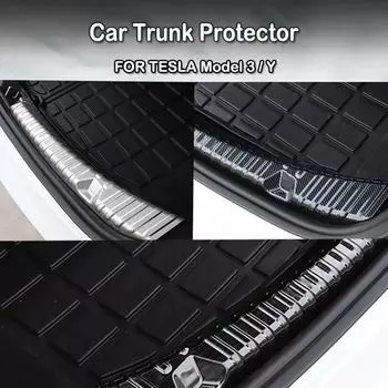 Наклейки на задний багажник автомобиля, чехлы, защита порога, накладка на ножку, протектор двери, декоративные накладки из углеродного волокна для модели 3 Y 2024, аксессуары