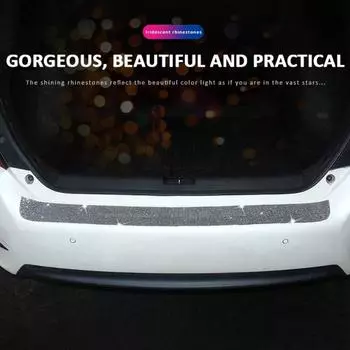 Наклейки на задний бампер автомобиля со стразами, защитные наклейки, устойчивые к скольжению и царапинам, аксессуары для экстерьера автомобиля для женщин чёрный