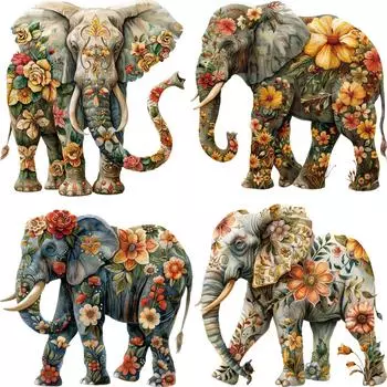 Наклейки на заплатки слон с цветами своими руками накладки на одежду Ropa наклейки на футболки толстовки термопресс аппликации для ткани