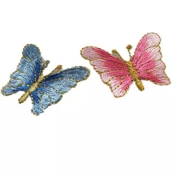 Наклейки Одежда Обувь 10 шт. Золотая Нить Бабочка Вышитая Тканевая Сумка Декоративная Нашивка Печать Аксессуары «сделай сам» Клейкая Аппликация С Узором Отверстия 3.8*3cm вино красного