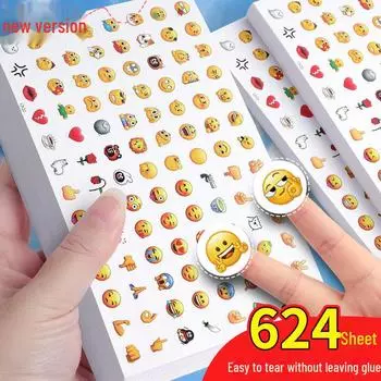 Наклейки с эмодзи из мультфильмов QQ: Творческий набор для самостоятельного создания милых выражений для украшения дневника и настроения Apple emoticon pack, 104 pieces