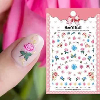 Наклейки с аппликацией для переноса воды, наклейки для ногтей, маникюрные наклейки, летние наклейки для дизайна ногтей, наклейки для ногтей