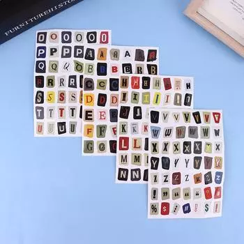 Наклейки с буквами, цифрами и символами для скрапбукинга, дневников и DIY проектов для студентов (Декоративная основа для коллажа)