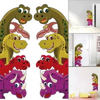 Наклейки с динозаврами за дверью, декор комнаты, наклейки на стены, детская спальня, настенное искусство right