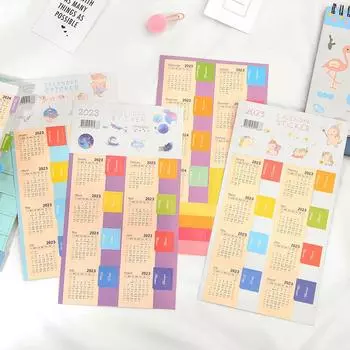 Наклейки с ежемесячным календарем на 2023 год, закладка, пуля, журнал, тетрадь, планировщик повестки дня, этикетка белый