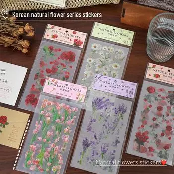 Наклейки с изображением цветов и растений «Тюльпан» из ПЭТ-пластика для блокнотов и украшений