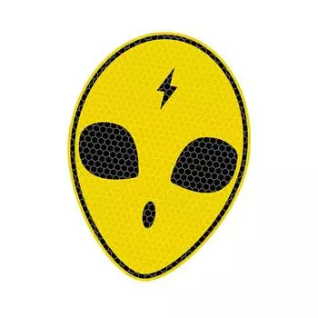 Наклейки с изображением головы инопланетянина, светоотражающие наклейки для автомобиля, светоотражающая наклейка высокой интенсивности для ночной видимости, предупреждение о безопасности, водонепроницаемая светло-зеленый