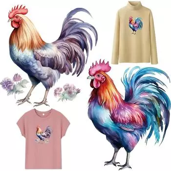 Наклейки с изображением петуха, термонаклейки, наклейки на футболки, толстовки, термоперенос, самодельные наклейки на одежду, Parches, Ropa, термонаклейка на одежду