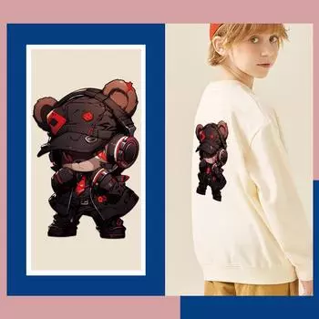 Наклейки с изображением животных из мультфильмов для одежды, уличные плюшевые мишки, аксессуары для одежды, сделай сам, новые термонаклейки для переноса тепла, которые можно стирать