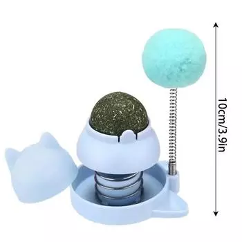 Наклейки с кошачьей мятой, вращающиеся шарики для лизания кошек, съедобные и полезные с шариками-пружинами, пузырьки с кошачьей мятой, облизываемые для кошек, шарики с кошачьей мятой розовый